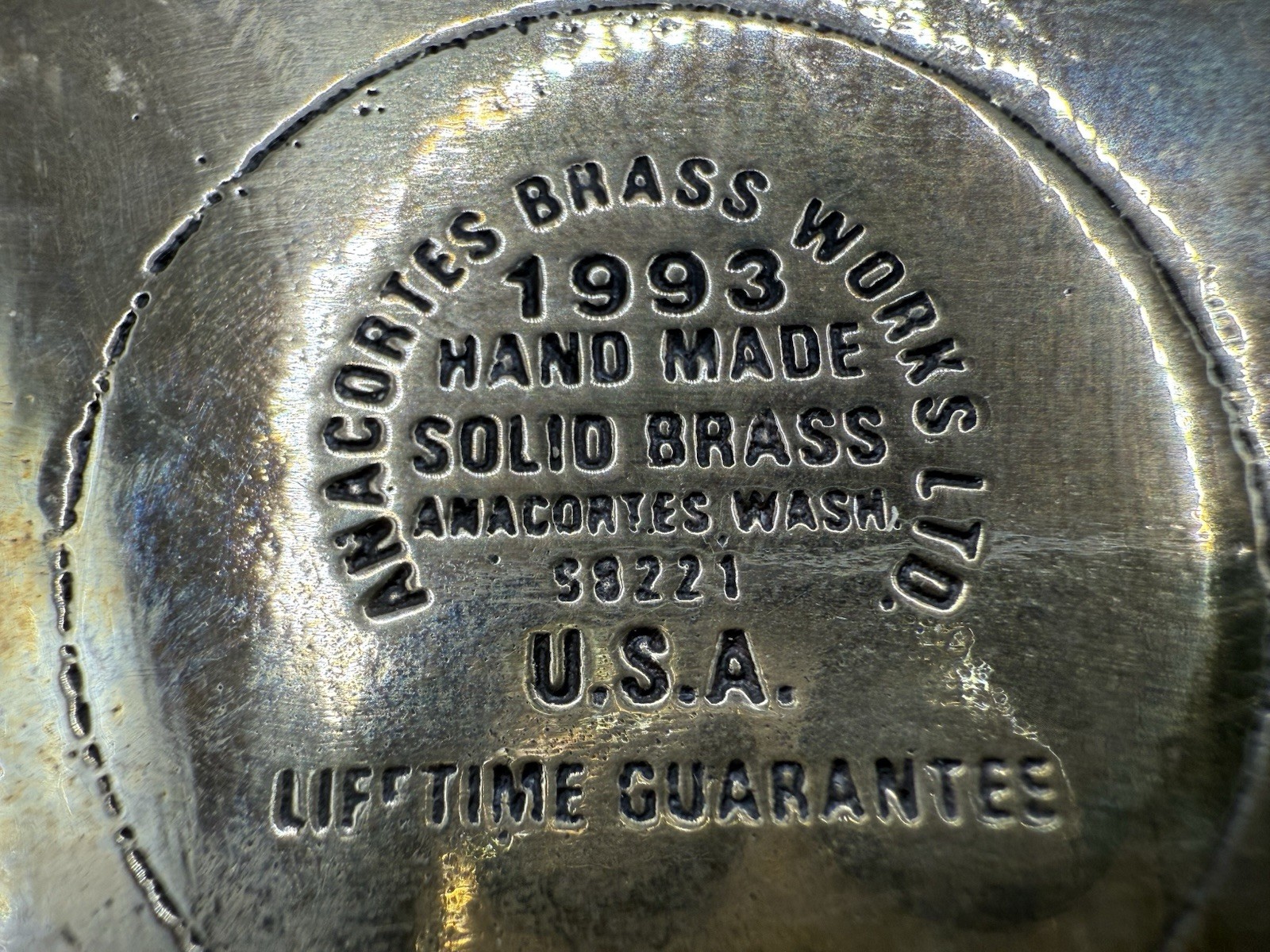 Anacortes Brass Works Deserado Mine Belt Buckle Square Brass Handmade Limited ED