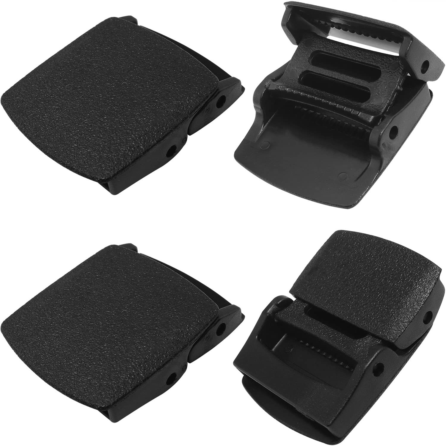 LUORNG 38cm Plastic Buckle 4PCS Black Nylon Canvas Web Belt 58×46.5mm,