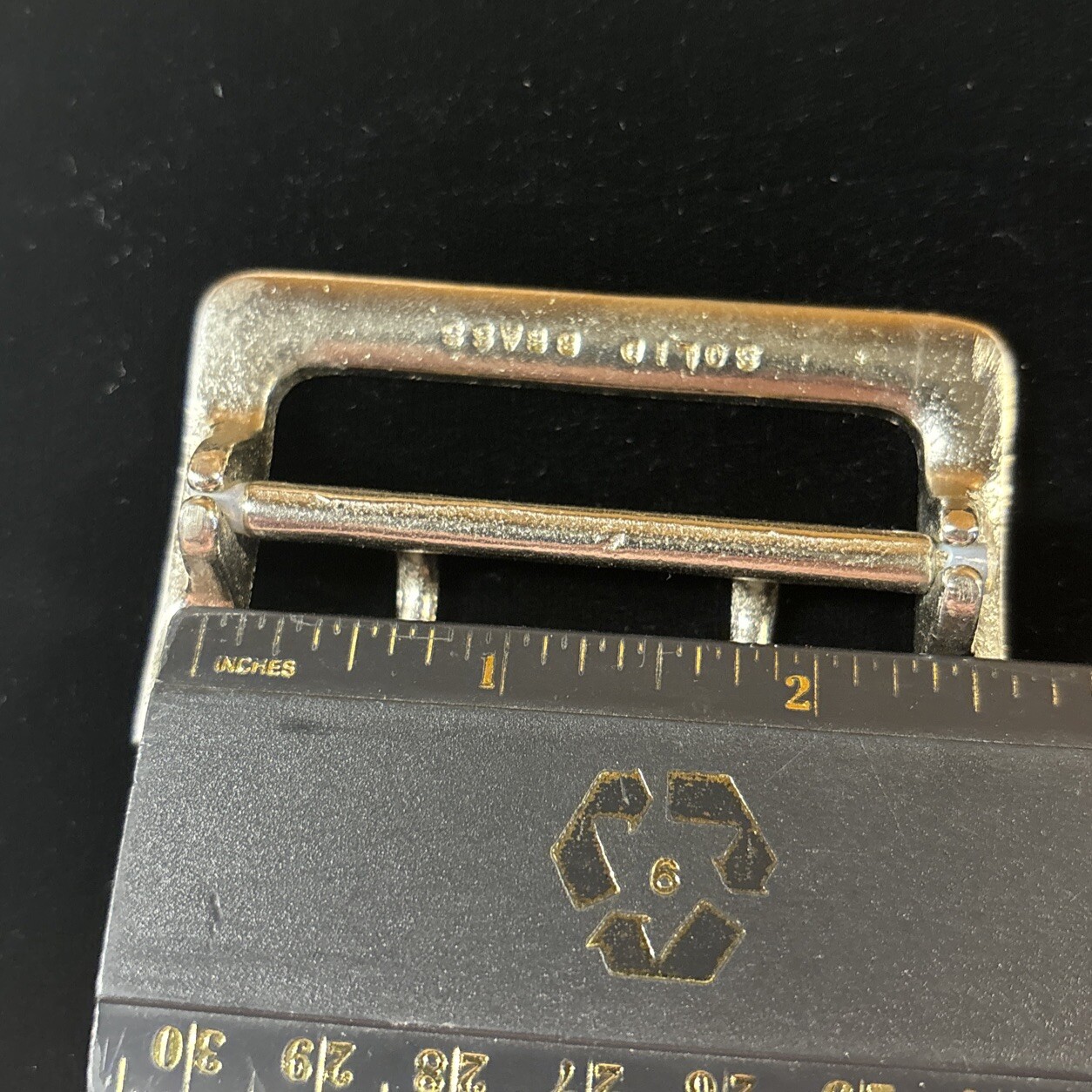 Vintage Solid Brass Chrome Plated 2.25” Double Prong Duty Belt Buckle USA #4