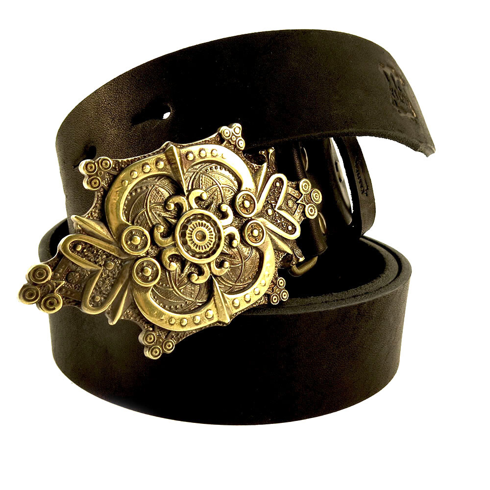 Flower Belt buckle, Fern flower mythology magic ornamental flower brass buckle