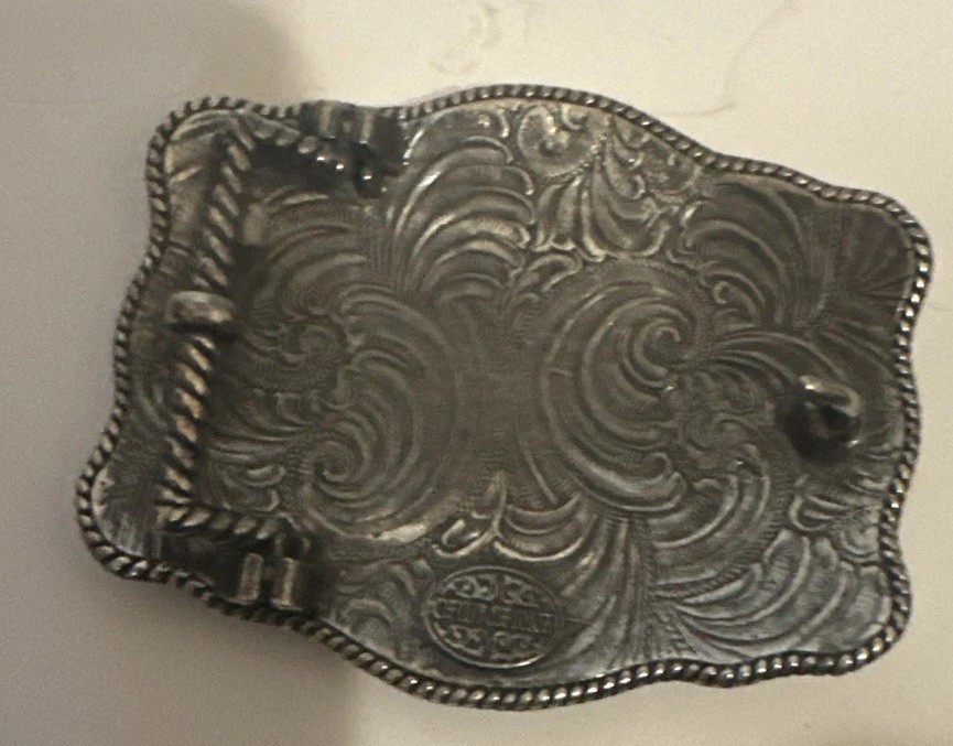 Crumrine Western Mens Silver Tone Belt Buckle Rectangle Buck Hunting Cowboy