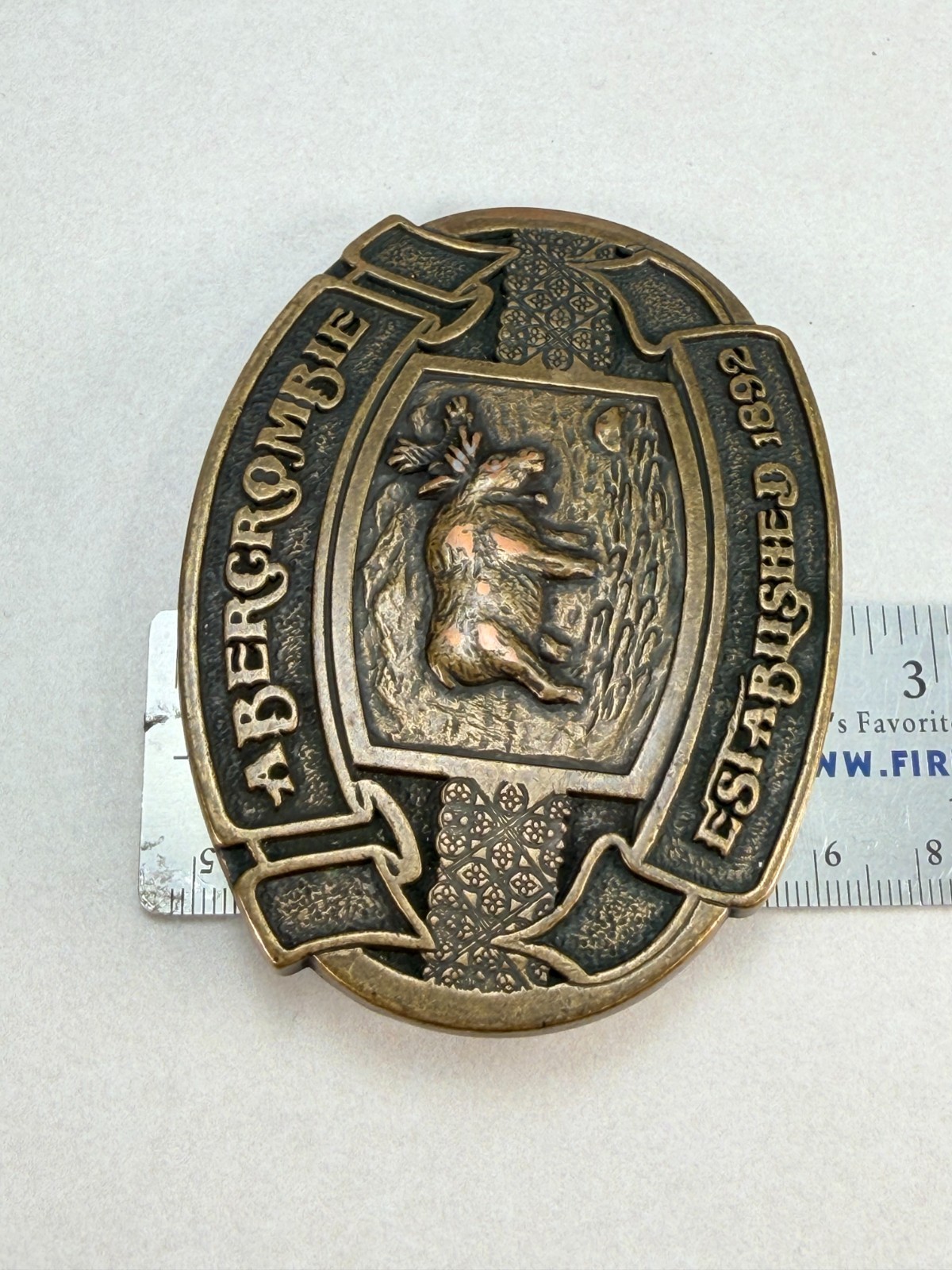 Vintage Abercrombie & Fitch Moose Belt Buckle Established 1892 Heritage