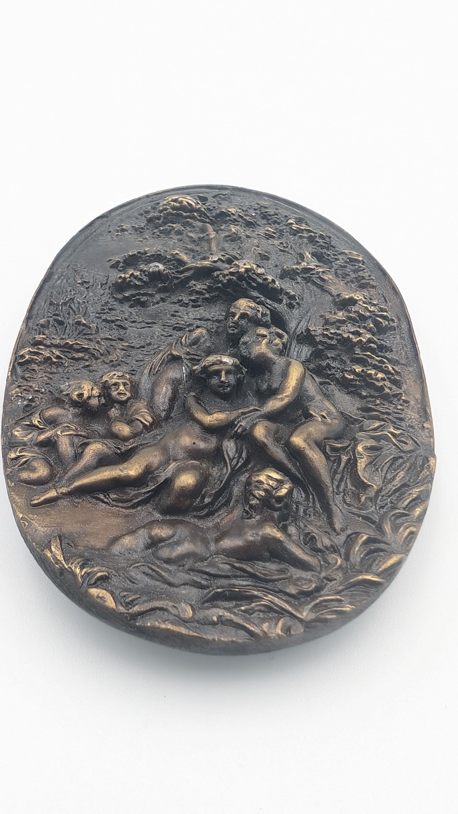 Bergamot Brass Works Large Vintage Brass Belt Buckle Forest Maidens Naked Ladies