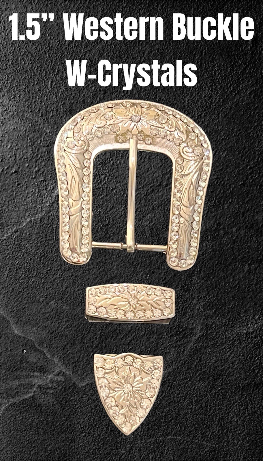 1.5” Western Design Cowgirl Style Crystal Belt Buckle
