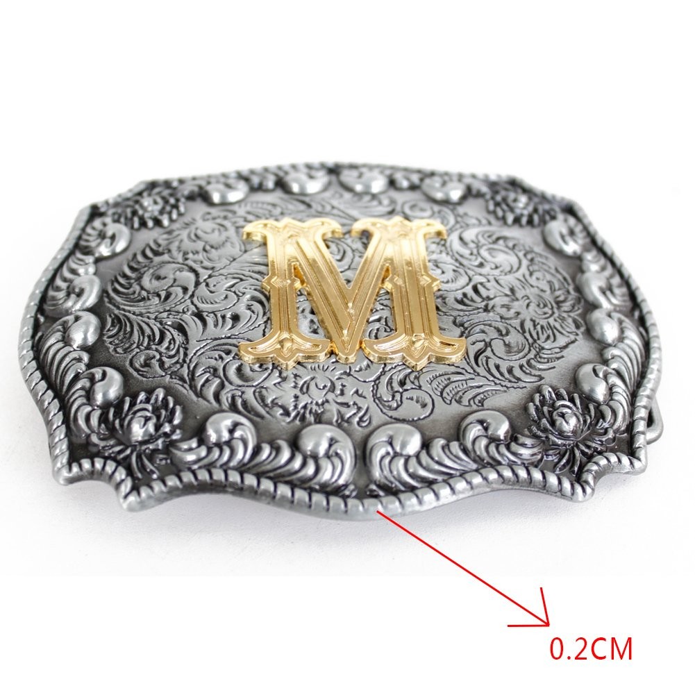 Men&rsquo;s Belt Buckles, English Letter in 3D, Western Style, CowboyAlphabe…
