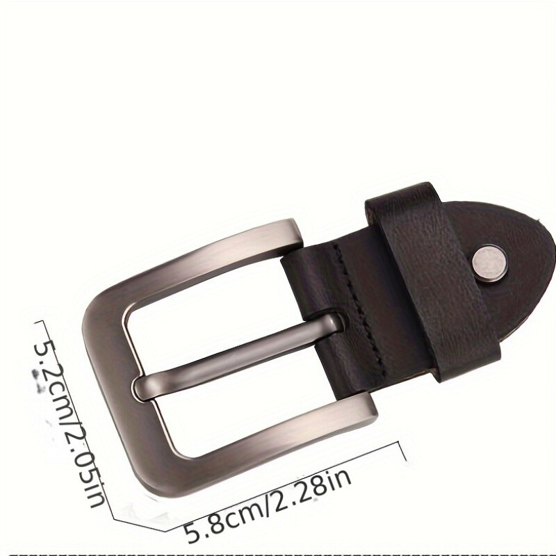 1PC Replacement Belt Buckle Single Prong with Leather Strap Classic Black Brown