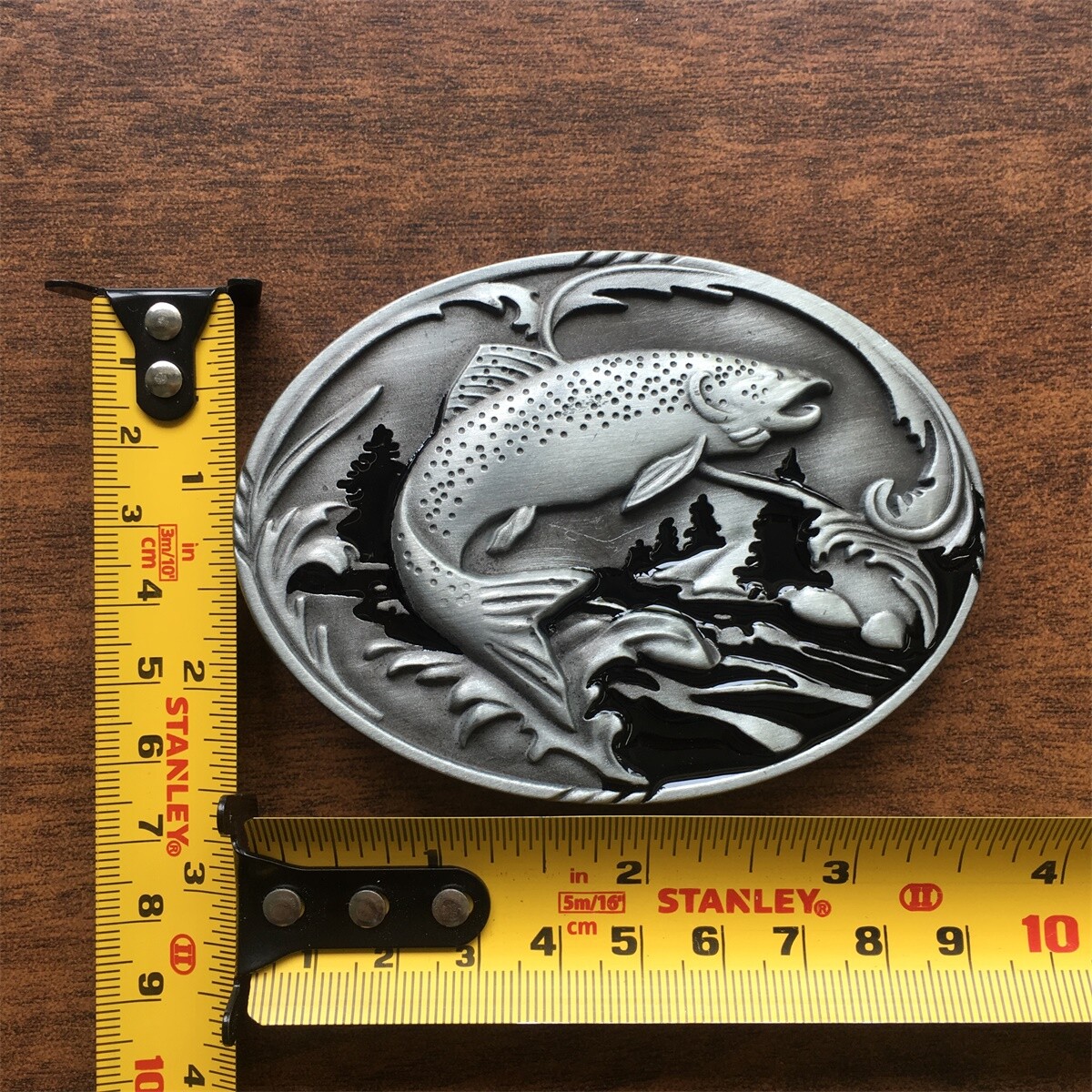 Fish Fishing Wildlife Fisherman Western Oval Belt Buckle also Stock in US
