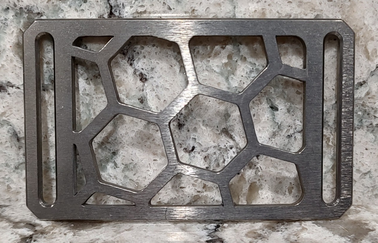 GRIP6 BELT BUCKLE – TITANIUM HONEYCOMB in RAW – WOMEN / MEN – 1.5 INCH WIDE
