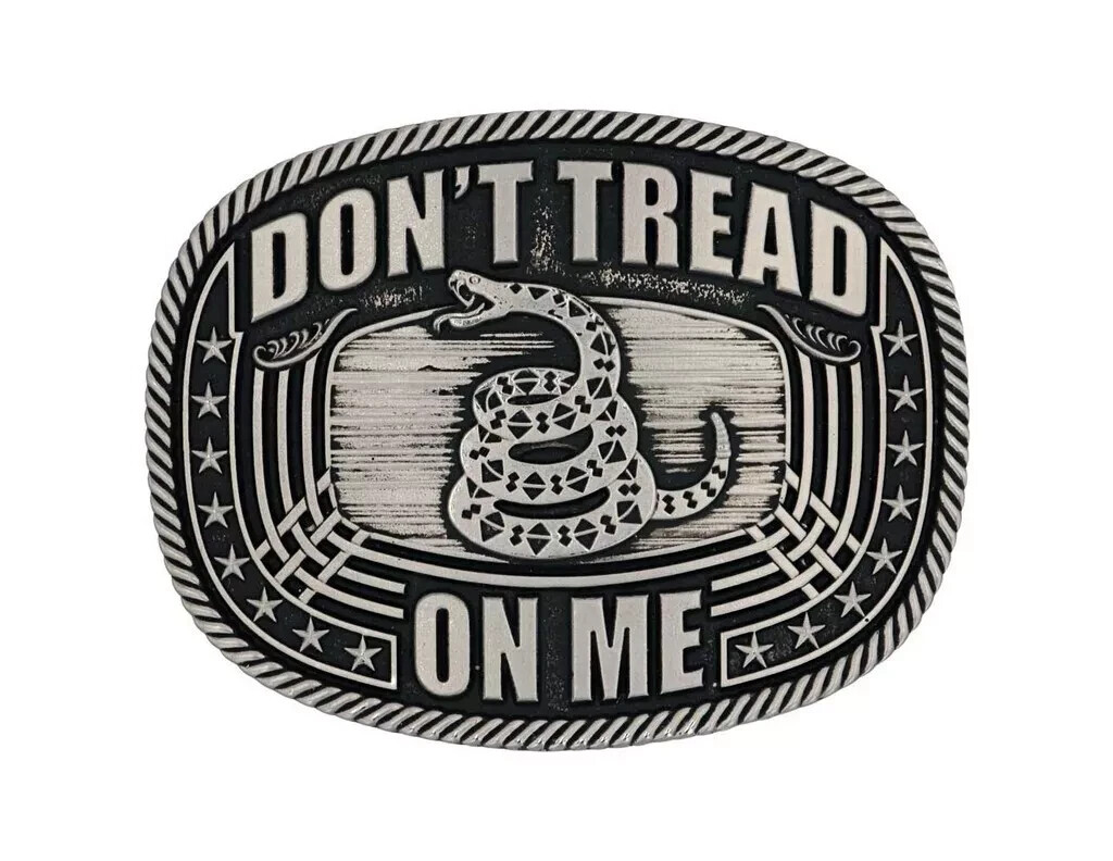 Montana Silversmiths Western Belt Buckle Don&rsquo;t Tread On Me Roped A903