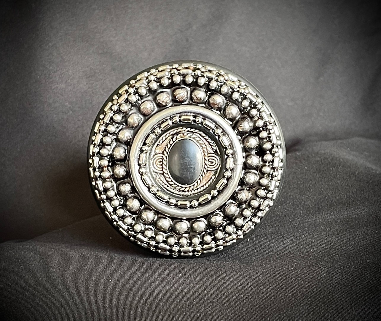“All-Seeing Eye” Buckle Black Stone Pupil Gothic Industrial OOAK Darren McNeese