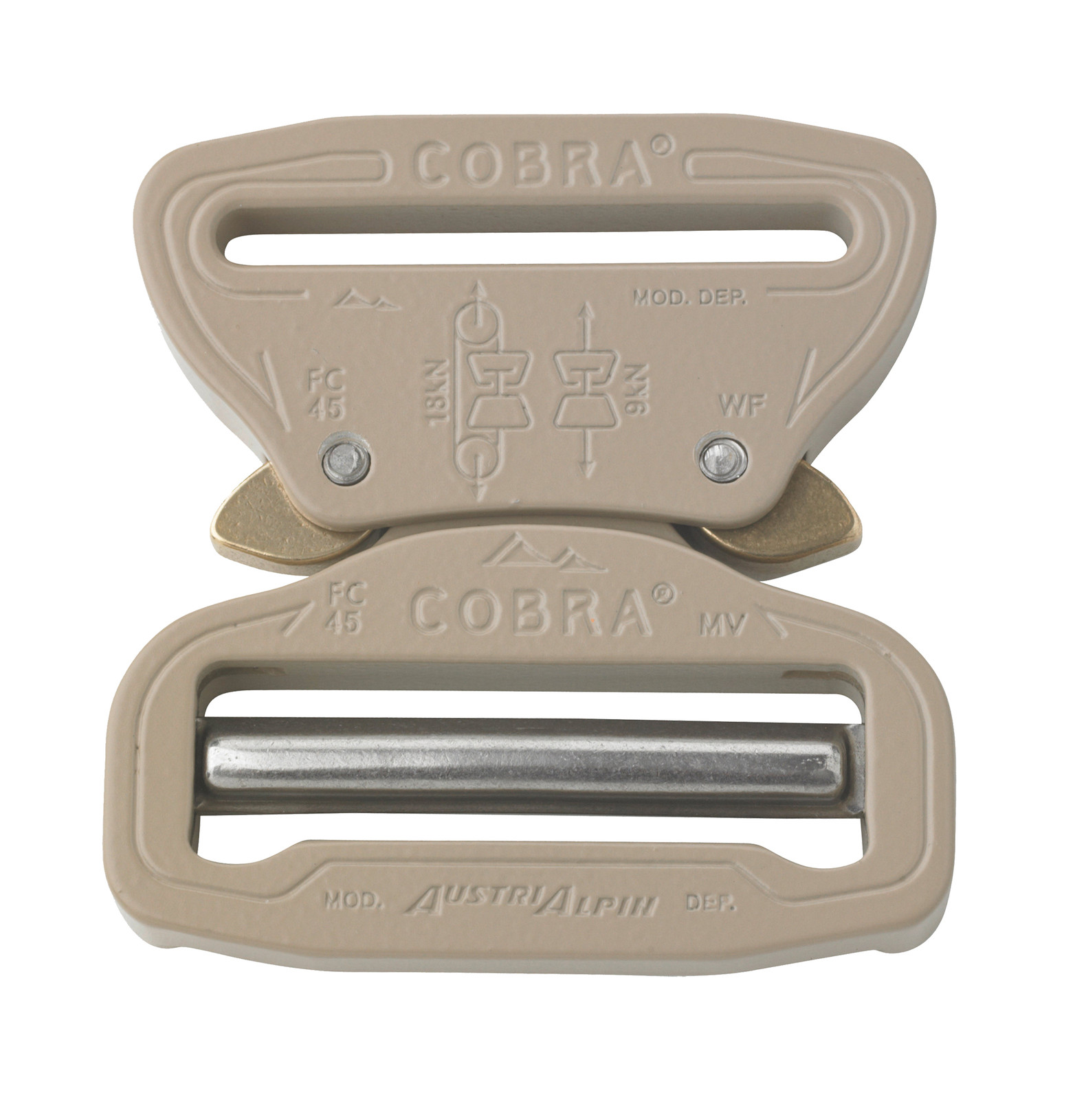 AustriAlpin 45mm 1.75&Prime; Desert Sand Cobra Buckle – Male Adjust Female Fix FC45SVF