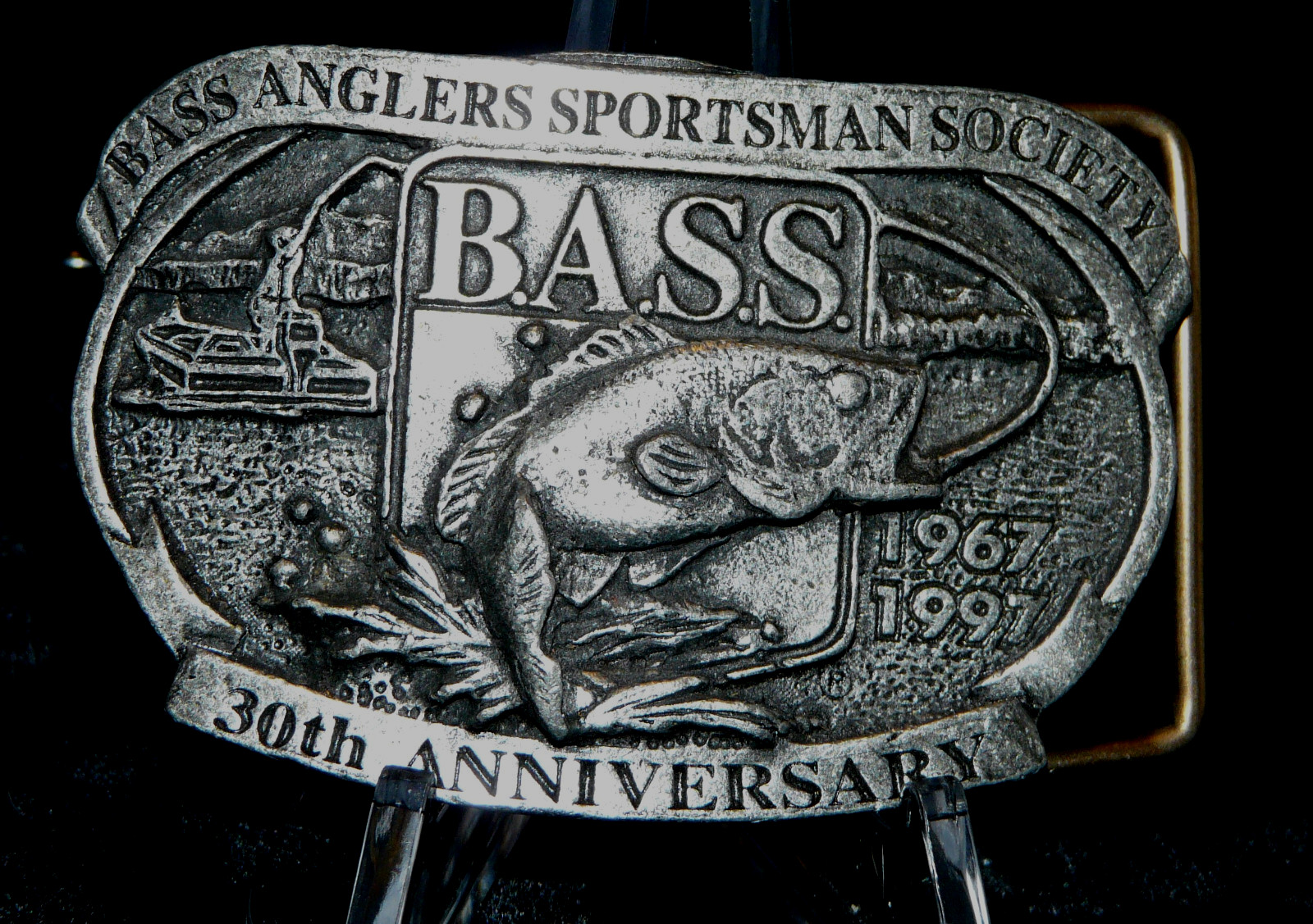 Vintage 30th Anniversary Bass Anglers Sportsman Society 1997 Belt Buckle~Canada