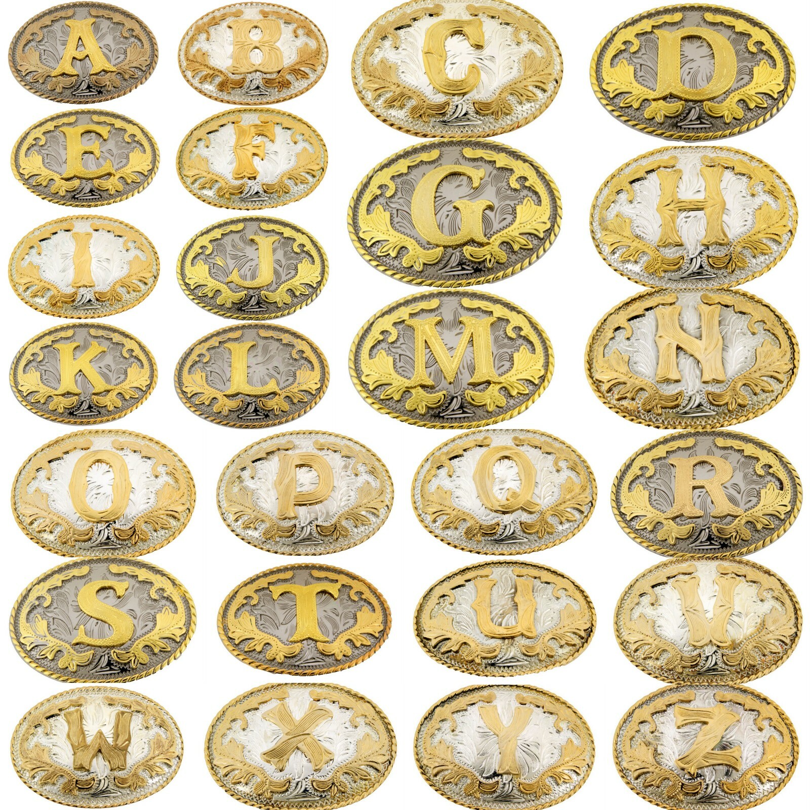 N E W A B C D G J K L M R S T Initial Letter Belt Buckle Men Women Western Rodeo