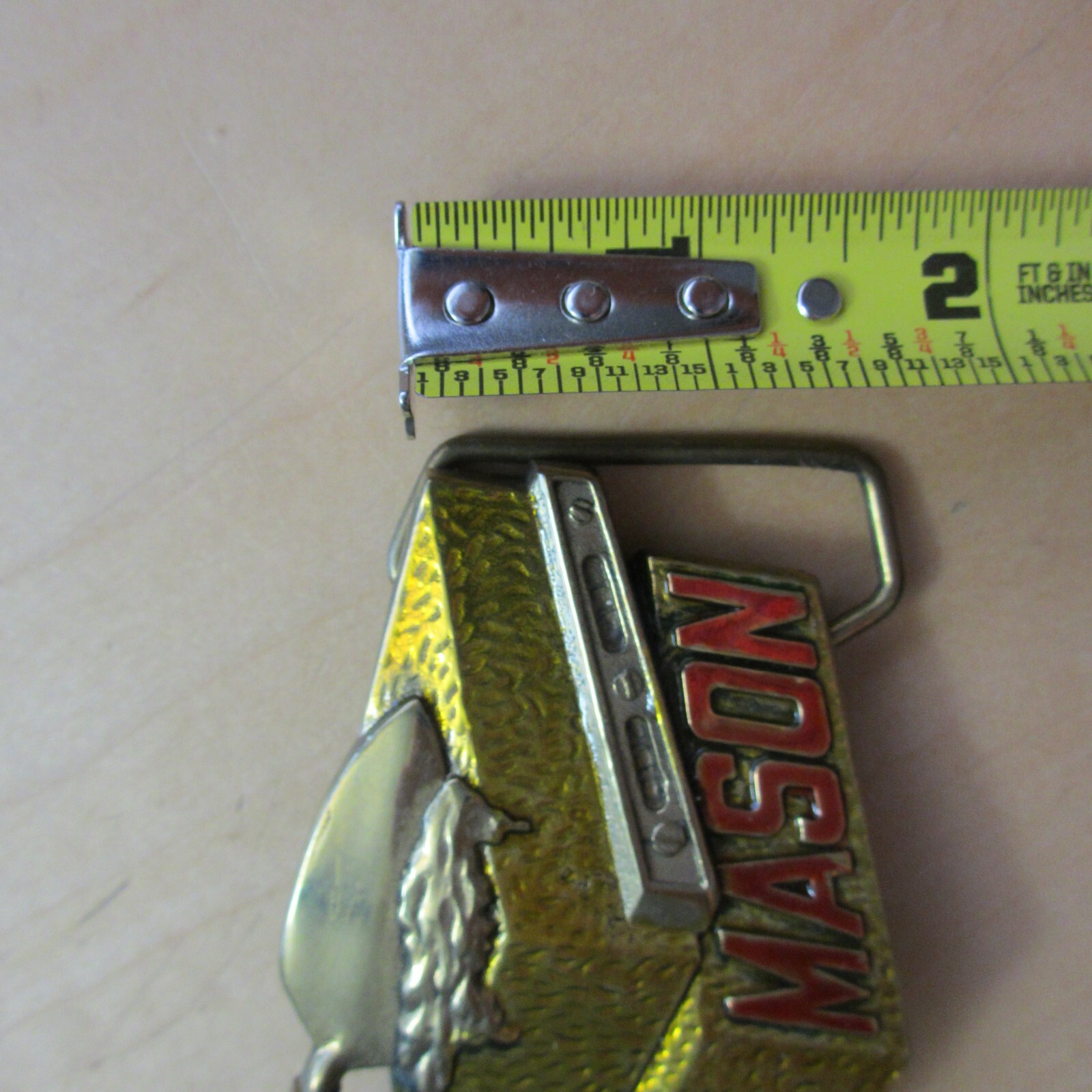 cement BRICKLAYER brick layer MASON belt buckle work BRASS trowel 3.5&Prime; x 2 5/8
