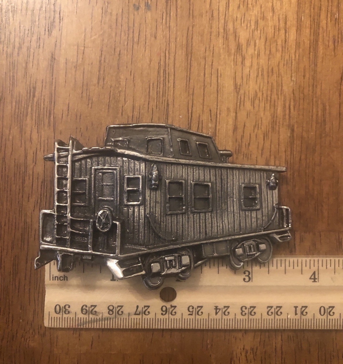 Train Car Caboose Belt Buckle Great American Buckle Co.Pewter 1979 Ltd Ed USA
