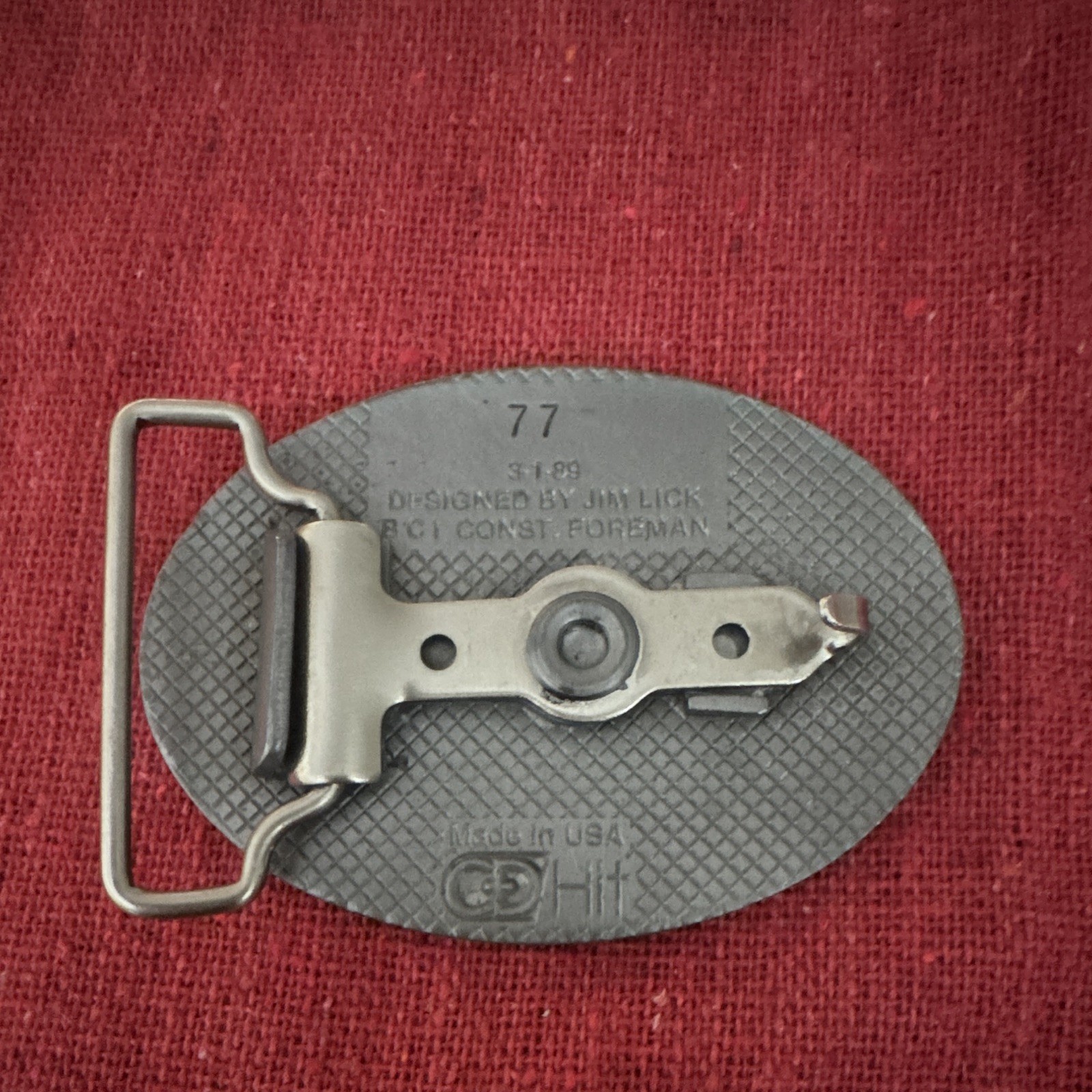 Vintage 1989 Oil Field BCI Belt Buckle Jim Lick Construction Foreman USA