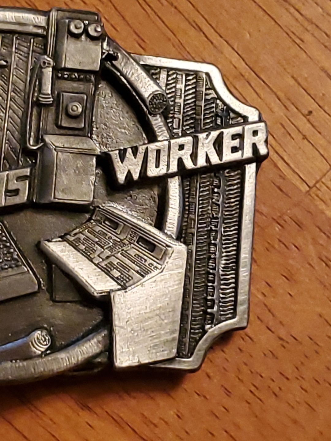 1990 Communications Worker Belt Buckle Occupational Lineman Siskiyou Pewter