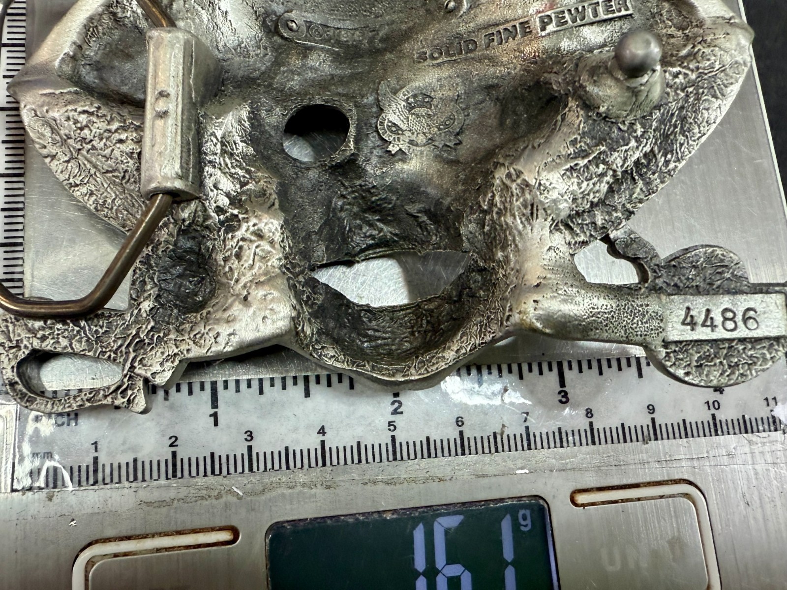 Jolly Roger Pirate Skull Crossed Swords Solid Pewter Great American Belt Buckle