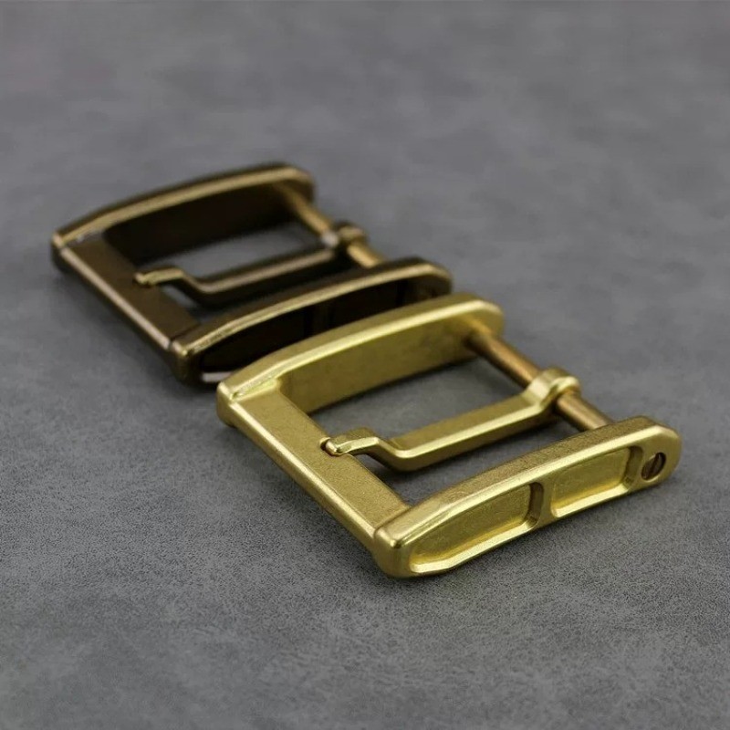 Men Replacement Brass Single Prong Square Belt Buckle 3.8cm Wide Belt