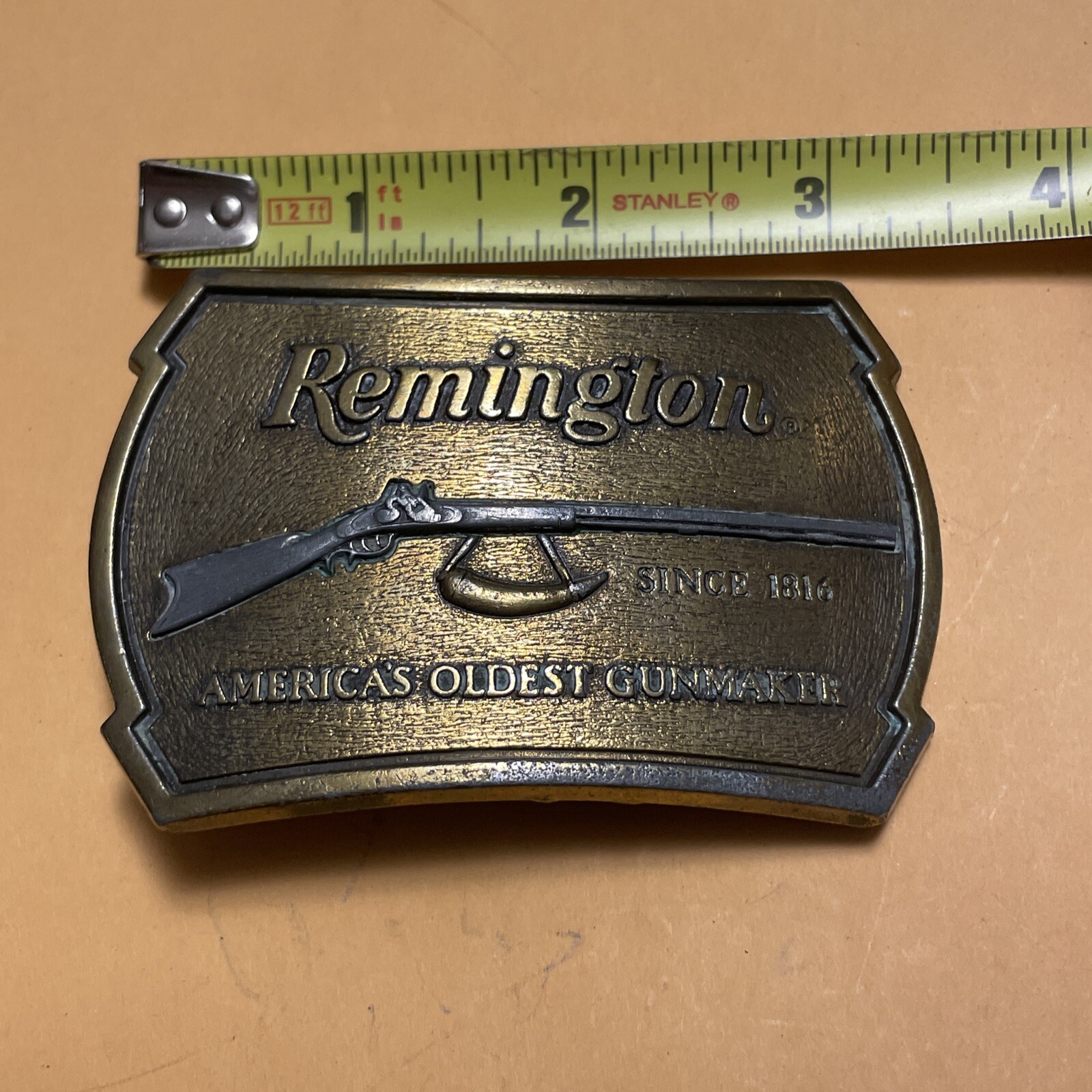 Vintage Remington 1816 Flintlock Rifle belt Buckle 1976 USA Made