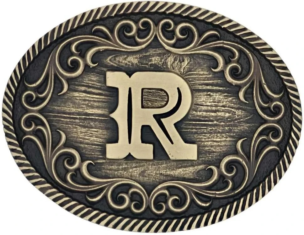 Montana Silversmiths Filigree Initial Attitude Belt Buckle