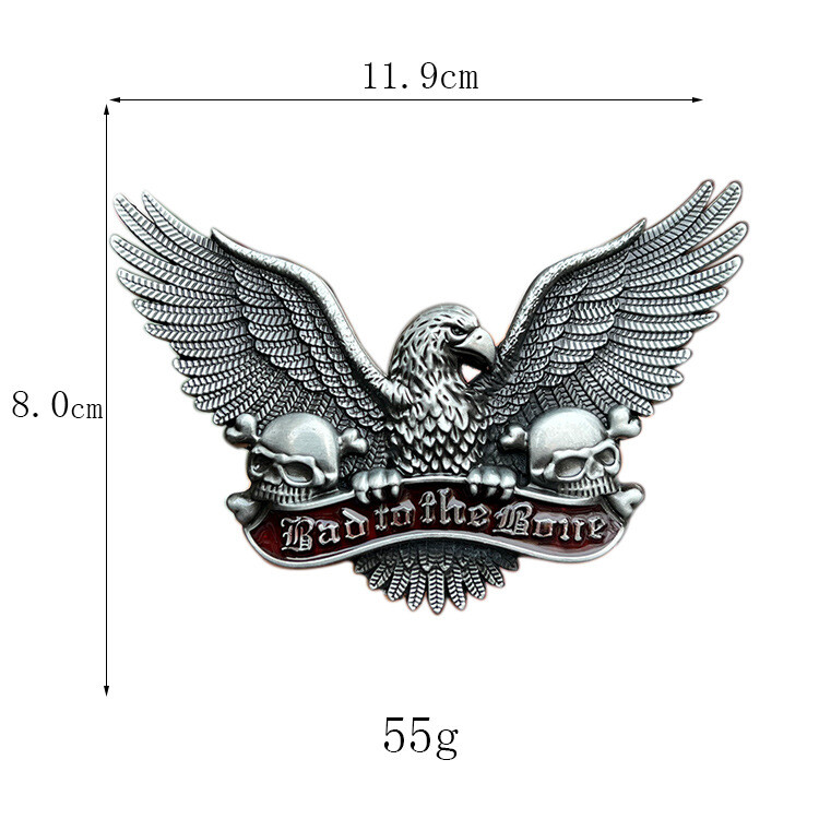 Zinc alloy belt buckle retro Western cowboy skull eagle belt buckle denim style