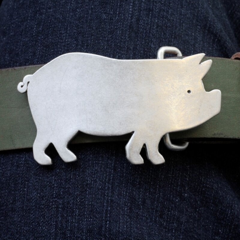 Pig Belt Buckle Vintage Style – Funny Animal Buckle for Farm Fans