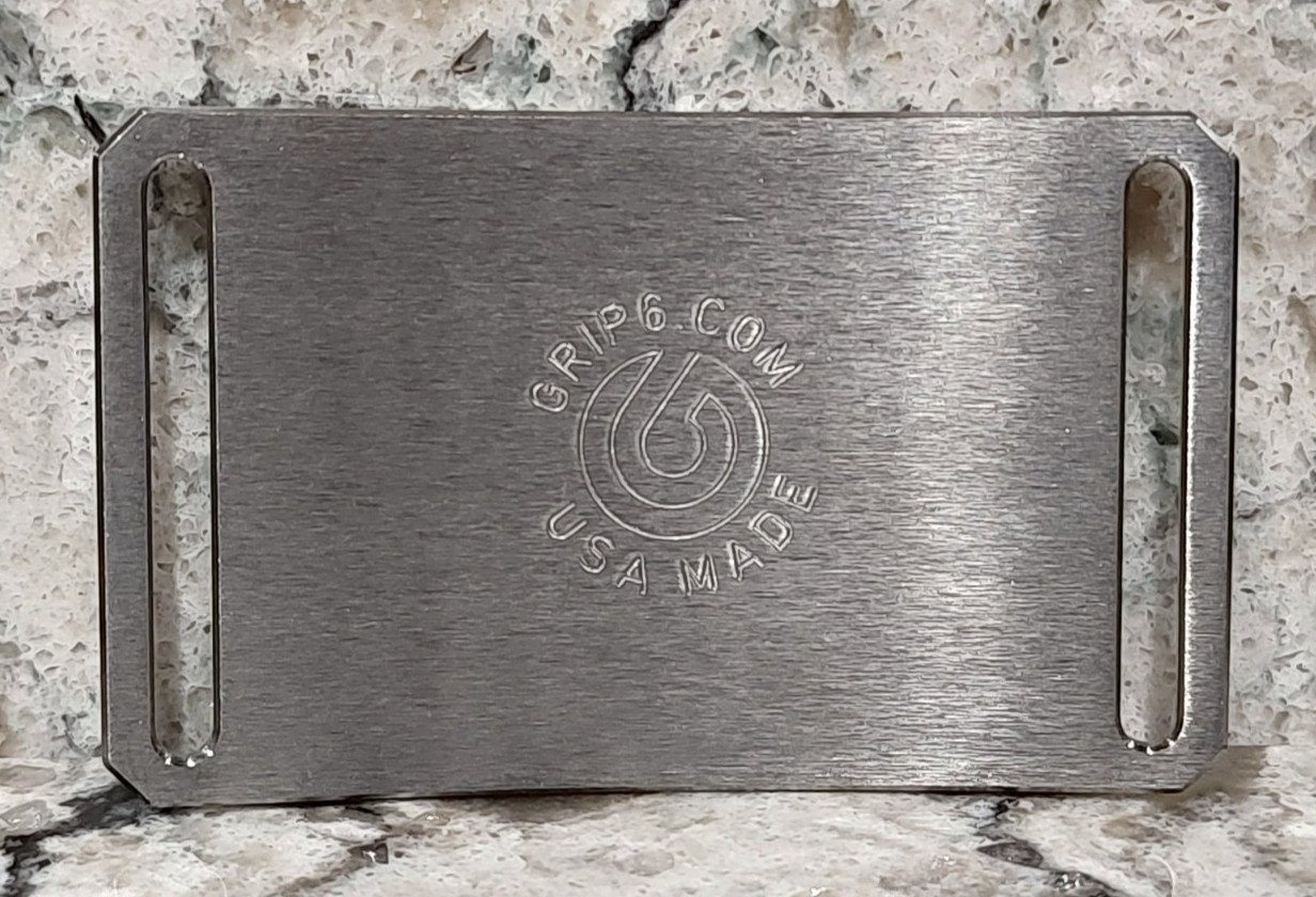 GRIP6 BELT BUCKLE – TITANIUM CONTOUR in NATURAL – WOMEN / MEN – 1.5 INCH WIDE