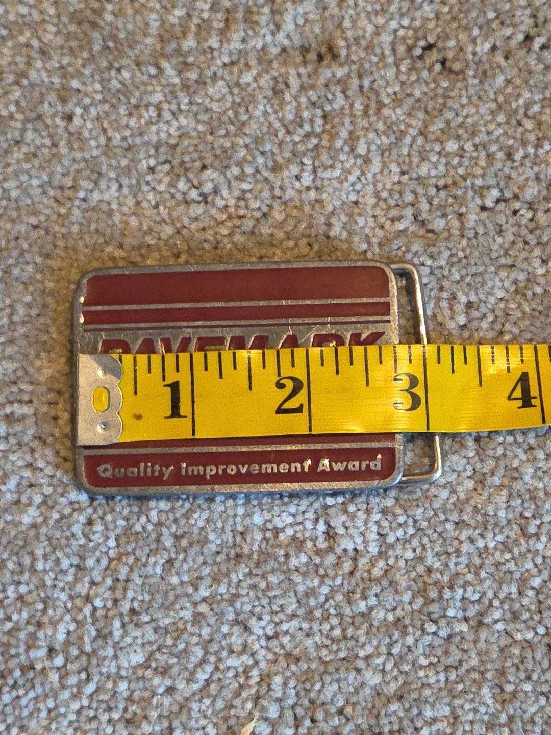 Vintage 1990&rsquo;s Belt Buckle Pavemark Corporation Quality Improvement Award CD Hit