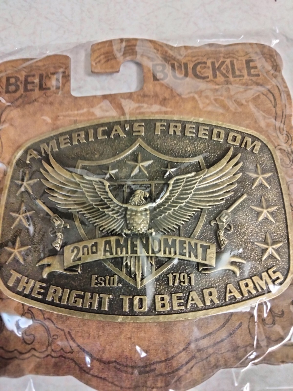 America&rsquo;s Freedom, 2ND Amendment, The Right To Bear Arms, Est. 1791, Belt Buckle