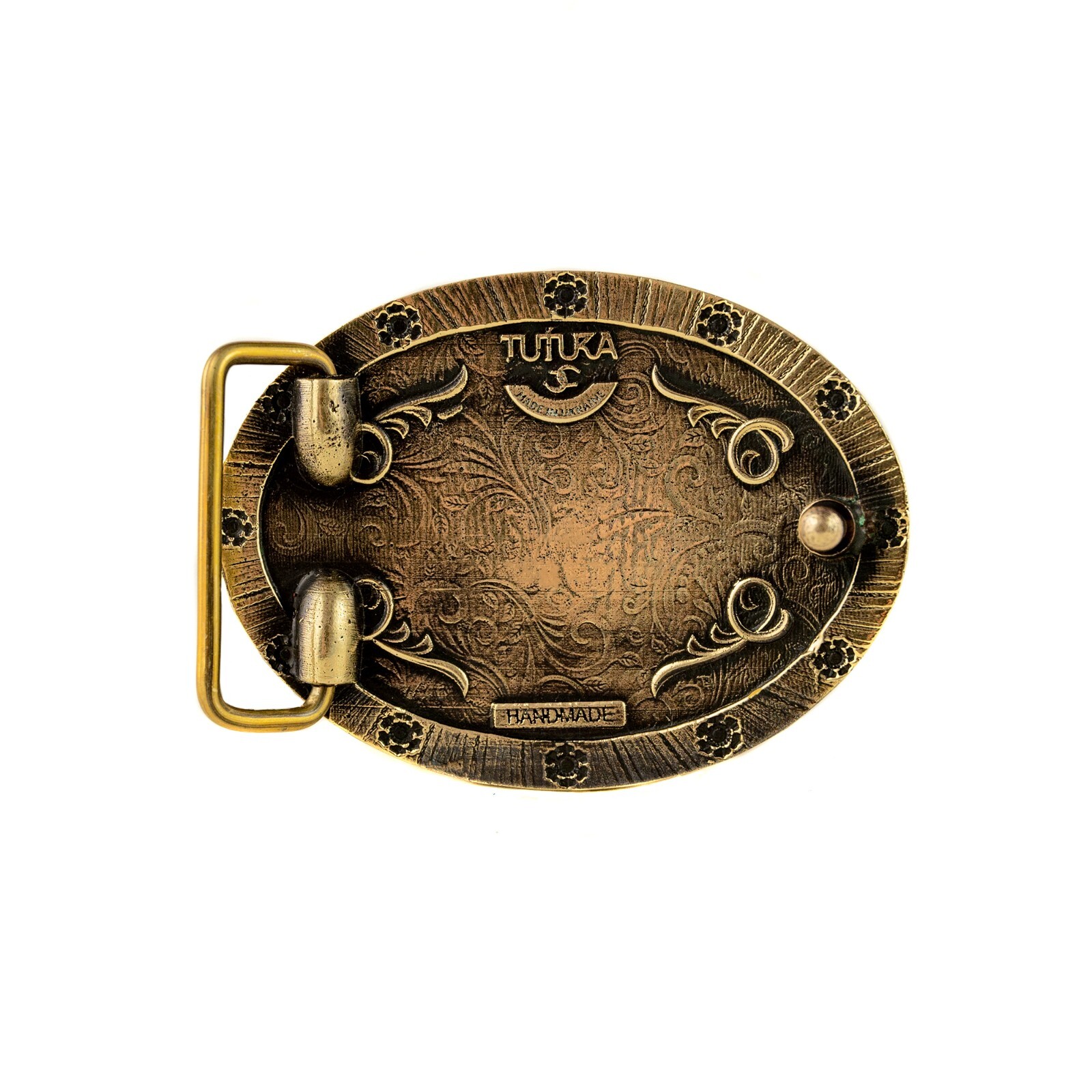 Brass belt buckle Ukrainian Trident, Tryzub, The Great coat of arms of Ukraine.