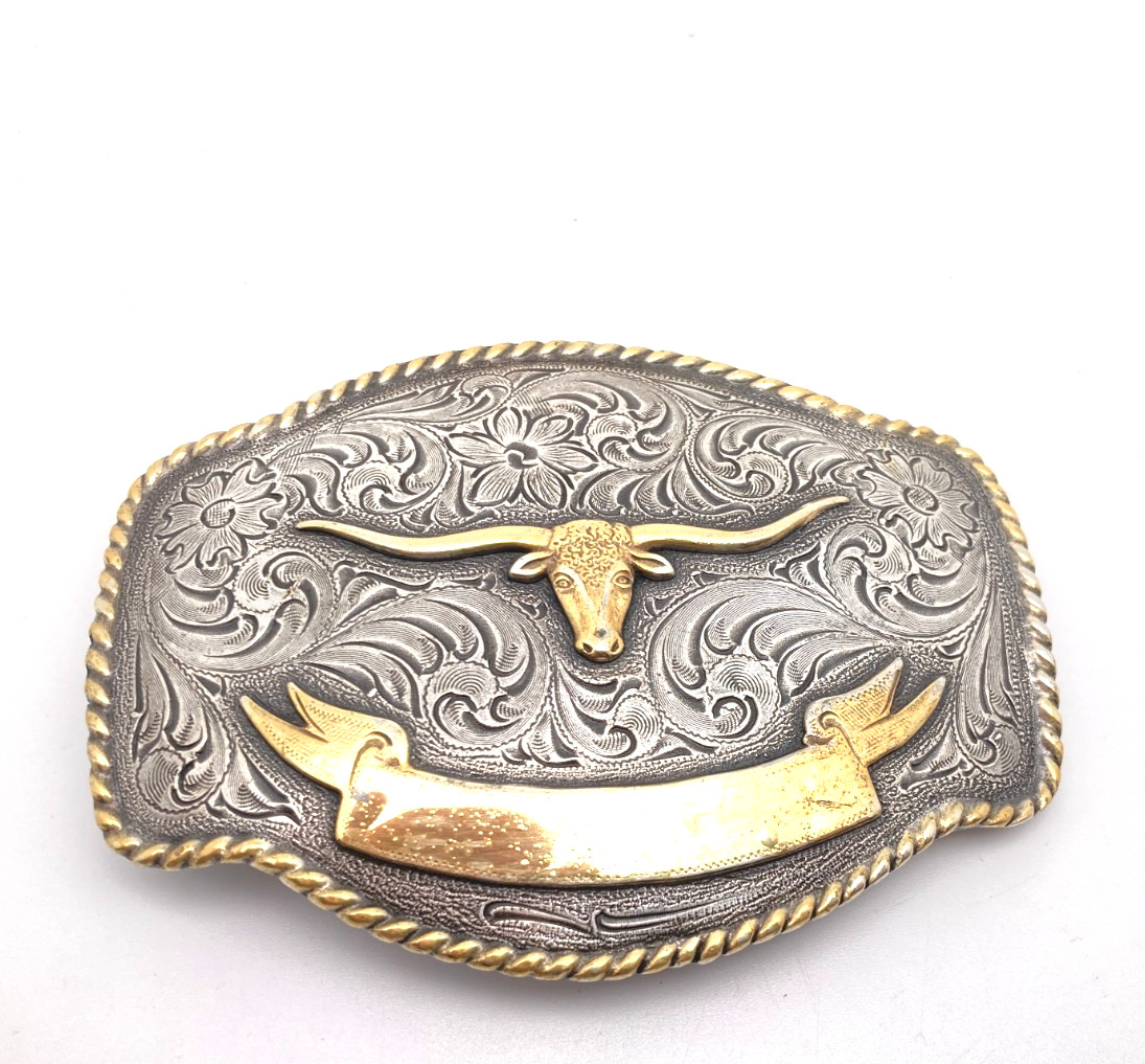 Nocona Western Longhorn Bull Belt Buckle Cowboy