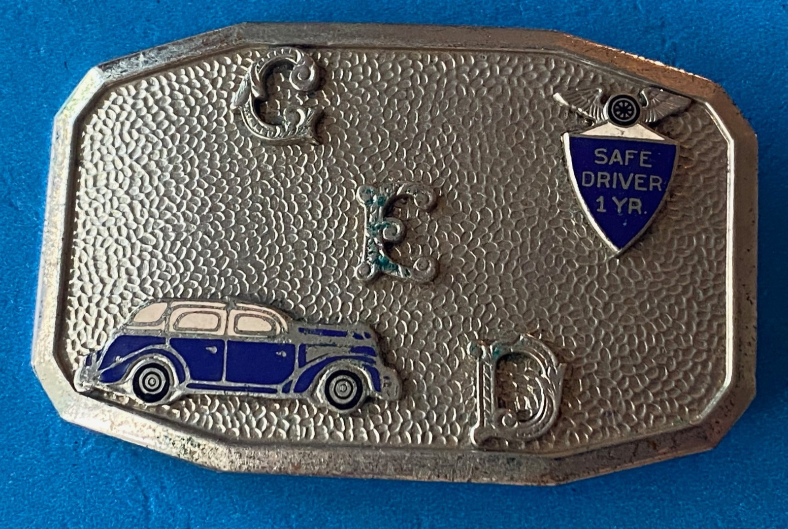 Vintage 40&rsquo;s Hook Fast chauffeur Safe Driver Belt Buckle Award Limousine Packard