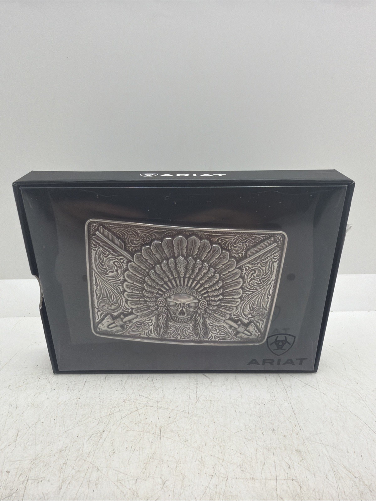 Ariat Men&rsquo;s Rectangle Chief Skull Buckle A37009 New