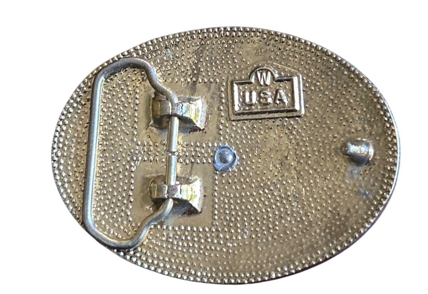 Mens W USA Square-Dancing Western 2-Tone Oval Belt Buckle