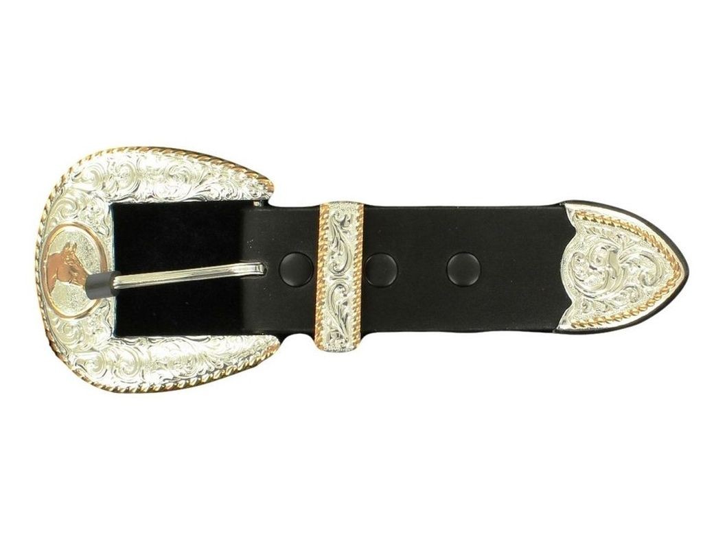 Crumrine Western Belt Buckle Quarter Horse Silver Gold C02673