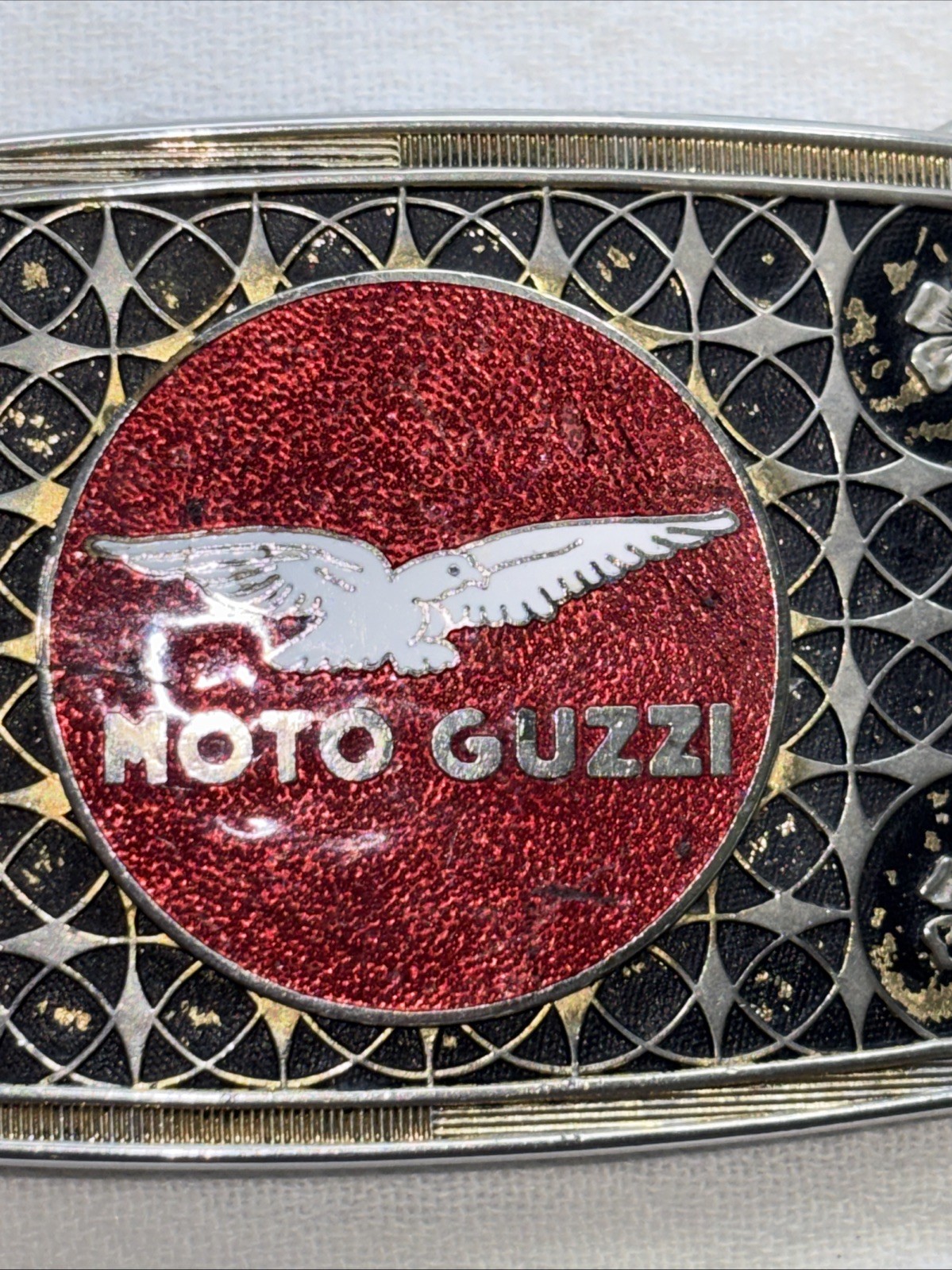 MOTO GUZZI MOTORCYCLE BELT BUCKLE-Vintage