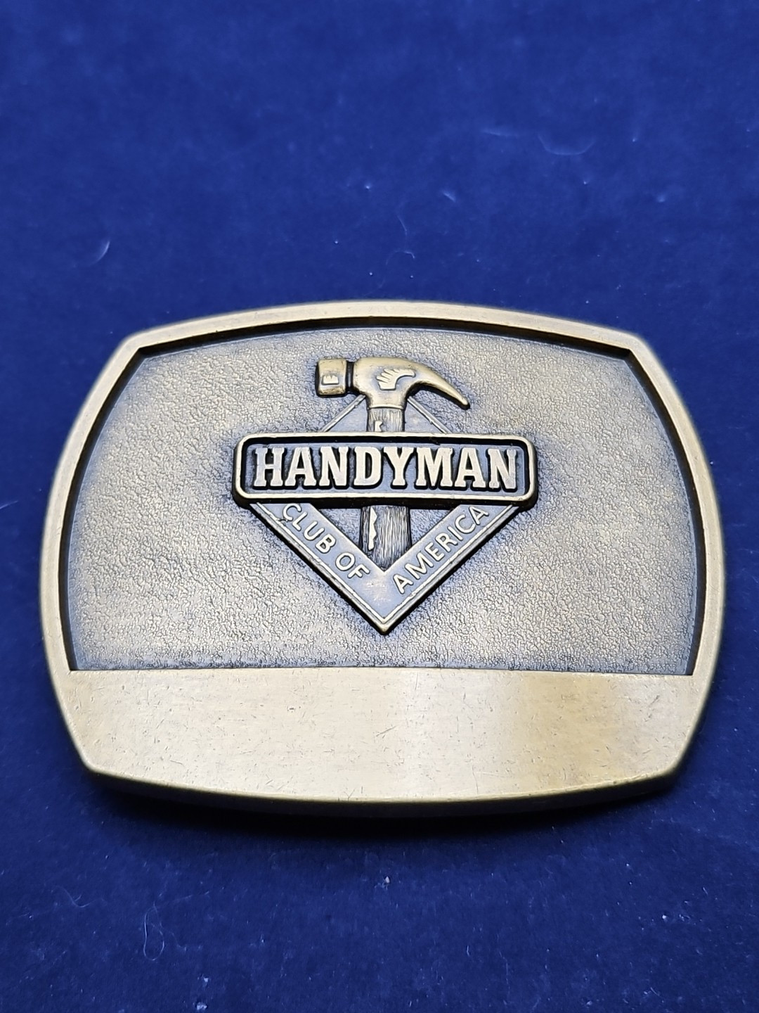 Vintage 90&rsquo;s 1996 Handyman Club Of America Life Member Hammer Logo Belt Buckle