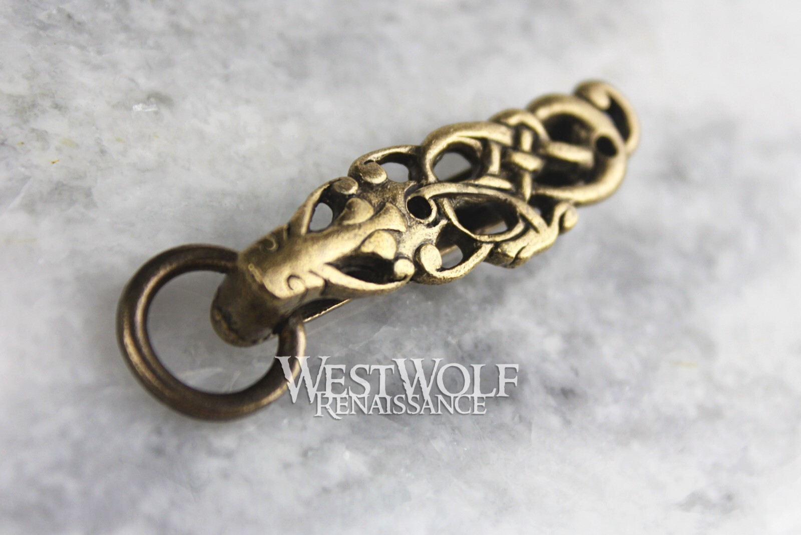 Viking Dragon Belt Mount with Ring – Buckle – Norse/Celtic Knot/Medieval/Norway