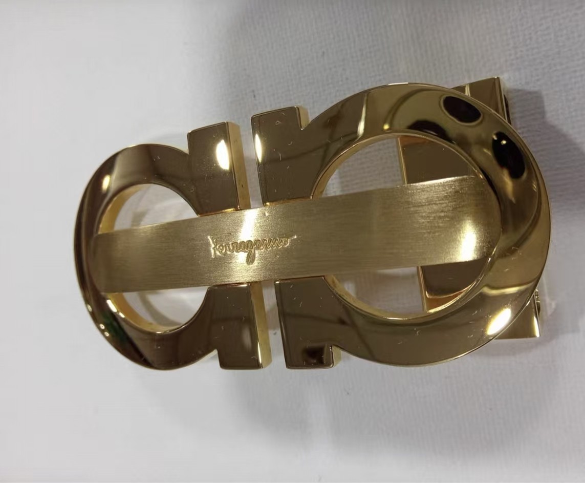 Men&rsquo;s Ferragamo Double Gancini Copper Belt Buckle Gold fits 3.4cm wide Belts