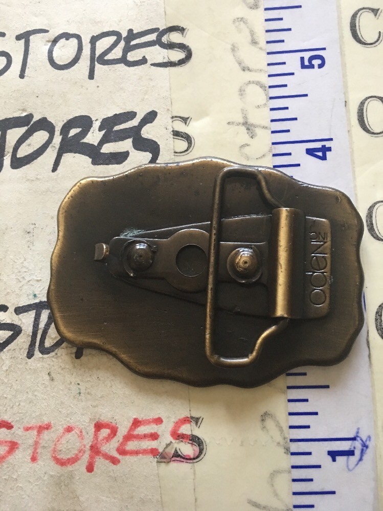 Vintage TONY Brass Belt Buckle approx 5oz. 3&Prime; wide – name personalized Oden Inc.