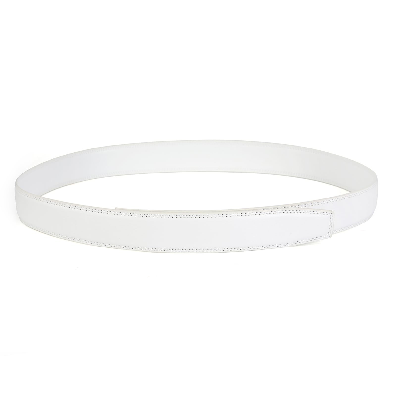 Nelbons Men&rsquo;s Ratchet Belt Strap Only 35mm 1 130CM/UP TO Waist:44&Prime;, White
