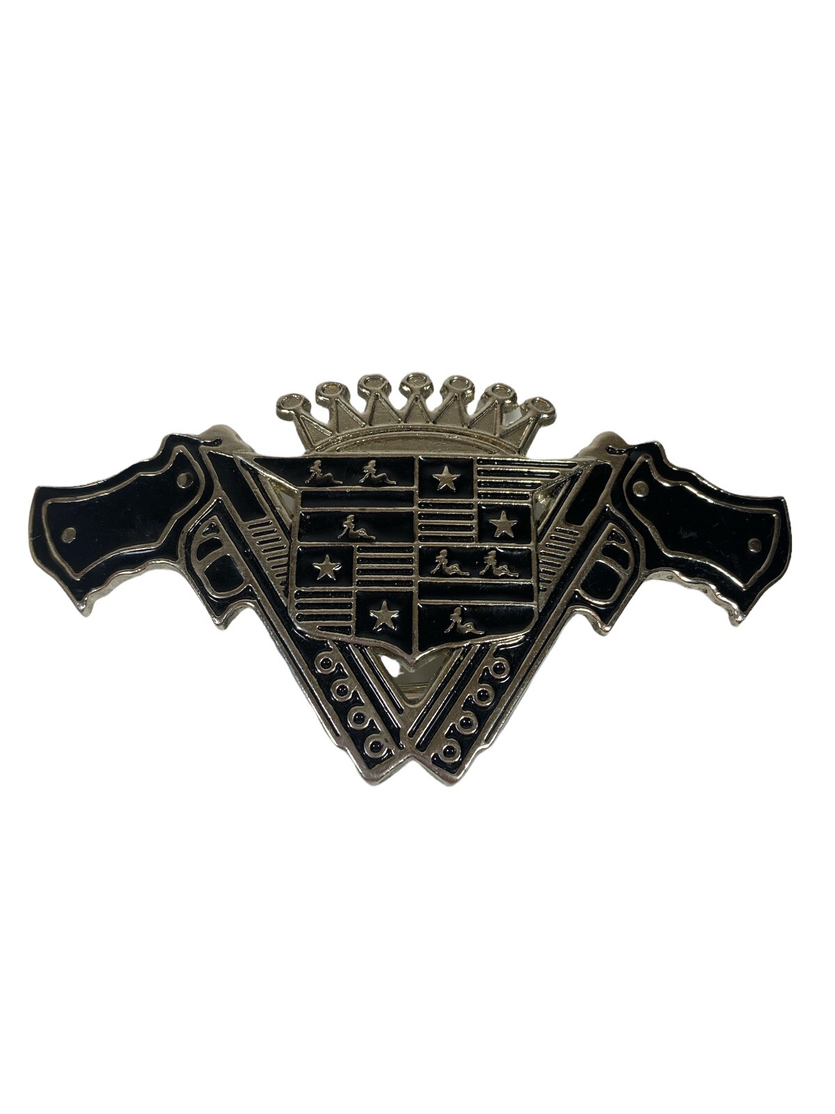 Double Pistol Crown Cadillac Mud Flap Trucker Bottle Opener Belt Buckle