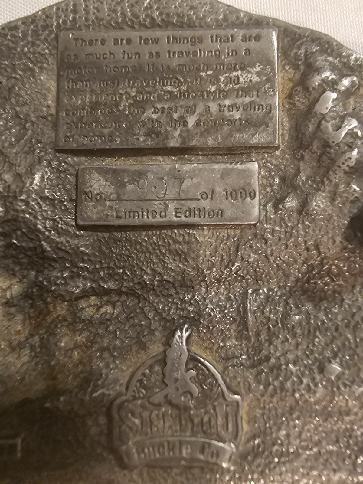 1992 Siskiyou Thousand Trails NACO Limited Edition 907 Of 1000 Belt Buckle