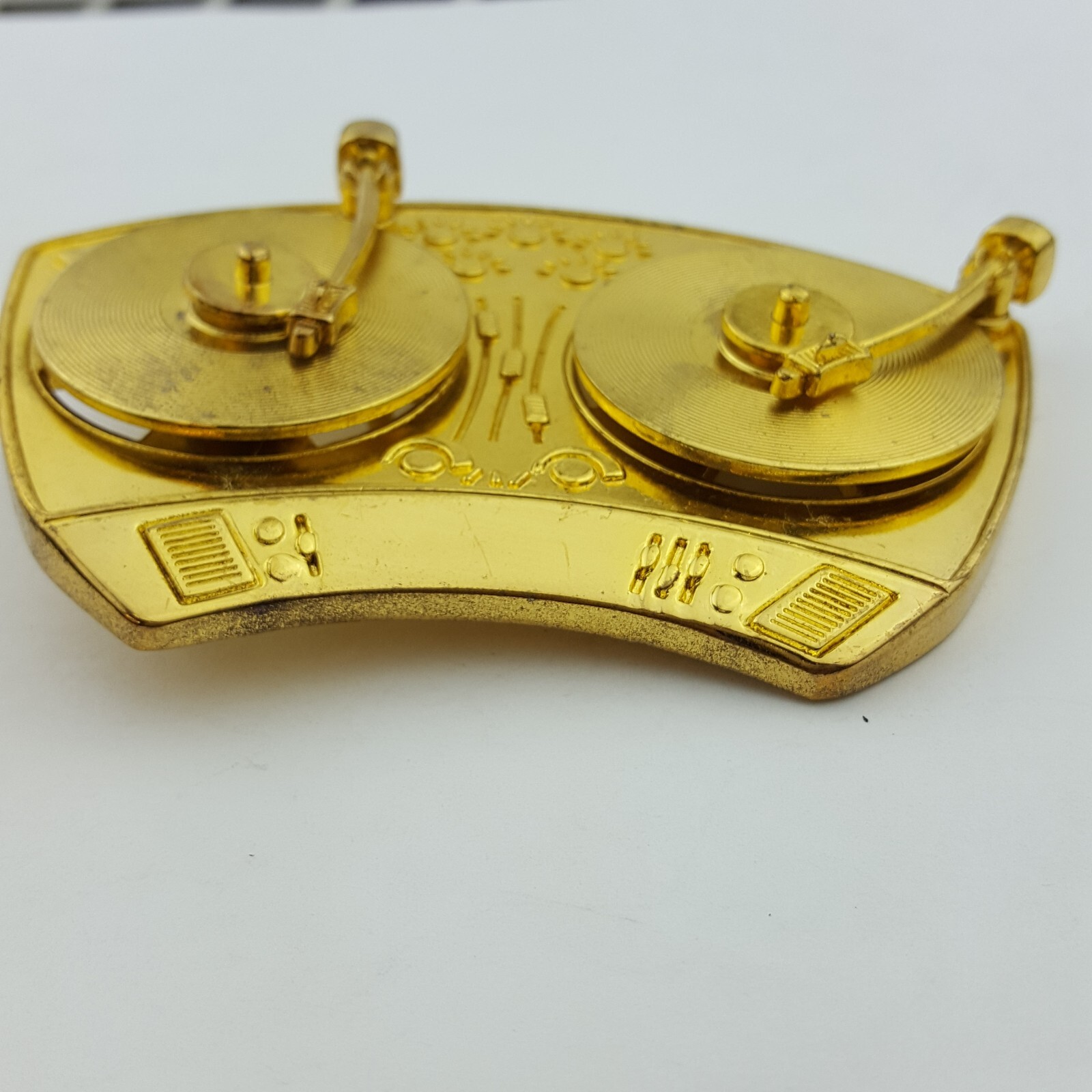 On Sale: Rock Rebel Yellow Gold Double Turntable Spinning Buckle