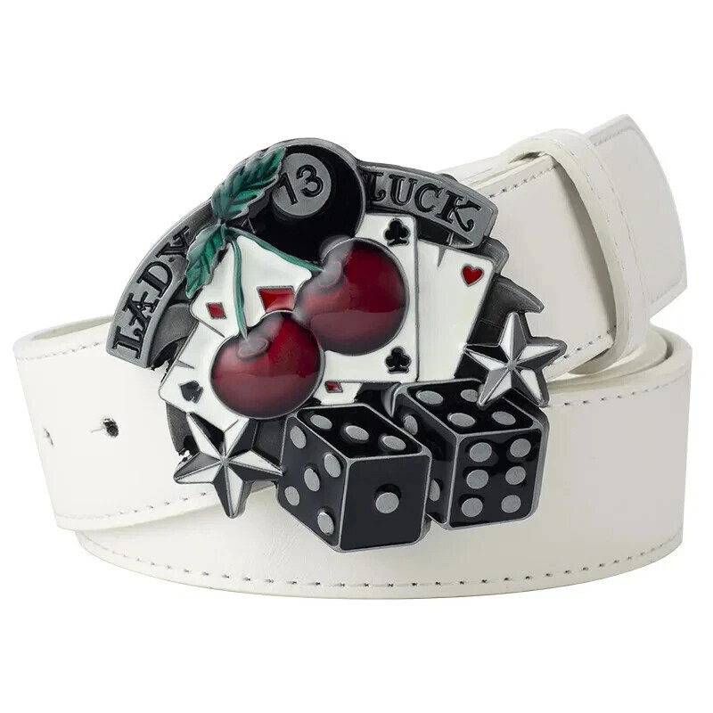 New Gambling Dice Belt Buckle 13 Point Lady Luck Woman Belt Buckle