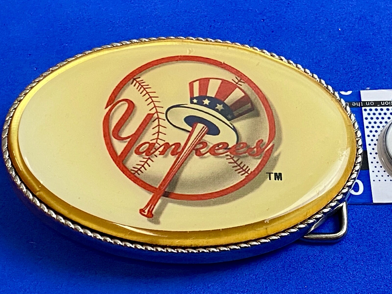 Yankees Baseball Fan Belt Buckle Attention Grabbing Led Lights! W/ Fresh Battery