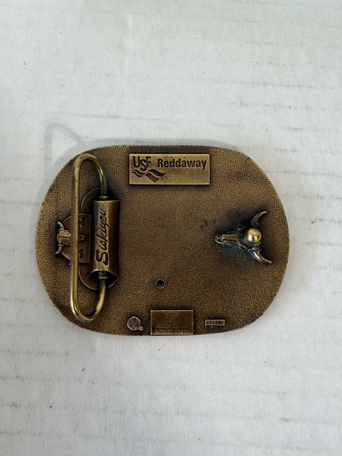 Vintage Belt Buckle, Brass, Reddaway Truck Line, Trucking, Semi Safety Award