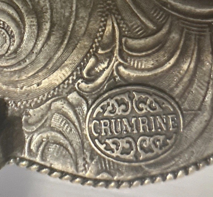 Crumrine Western Mens Silver Tone Belt Buckle Rectangle Buck Hunting Cowboy