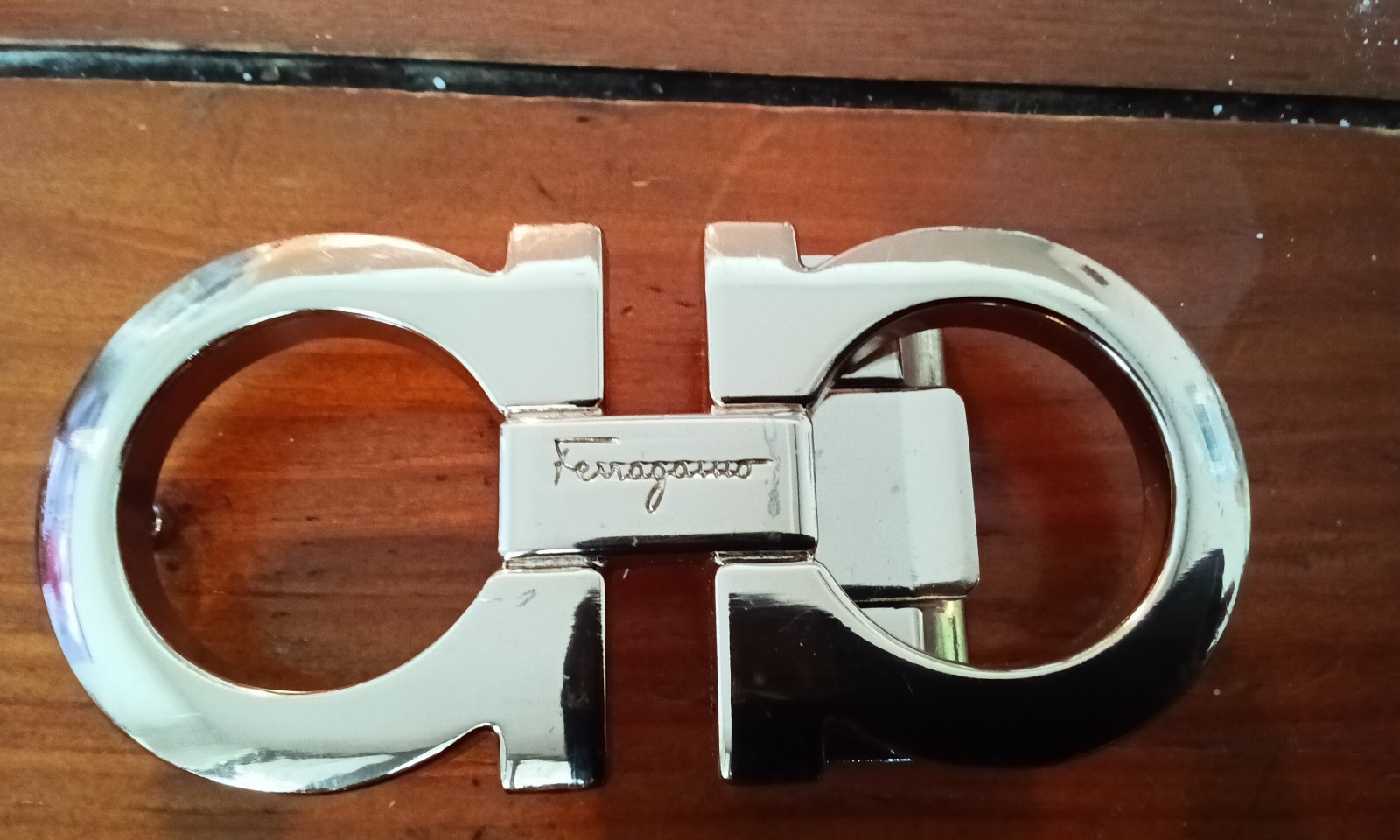 Salvatore Ferragamo Silver Metal Interchangeable Belt Buckle Fits 1.25 in